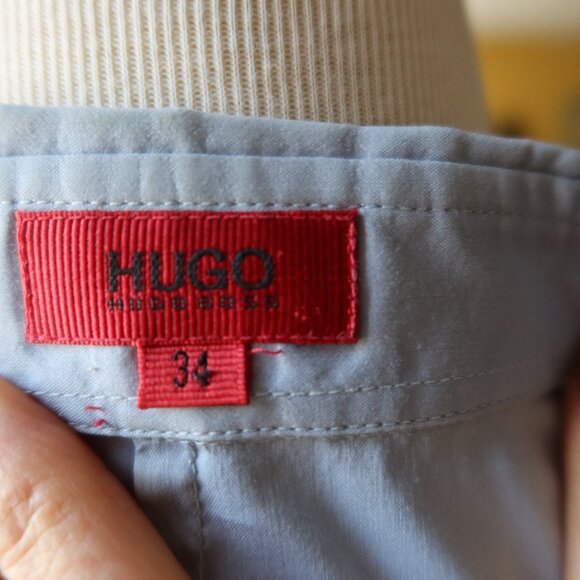 Hugo Boss button front long sleeve light blue blouse size 34 cotton blend womens - Picture 14 of 16